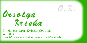 orsolya kriska business card